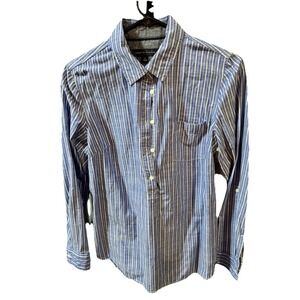 Tommy Hilfiger Men's Medium Long Sleeve Button Down Blue & White Striped #220
